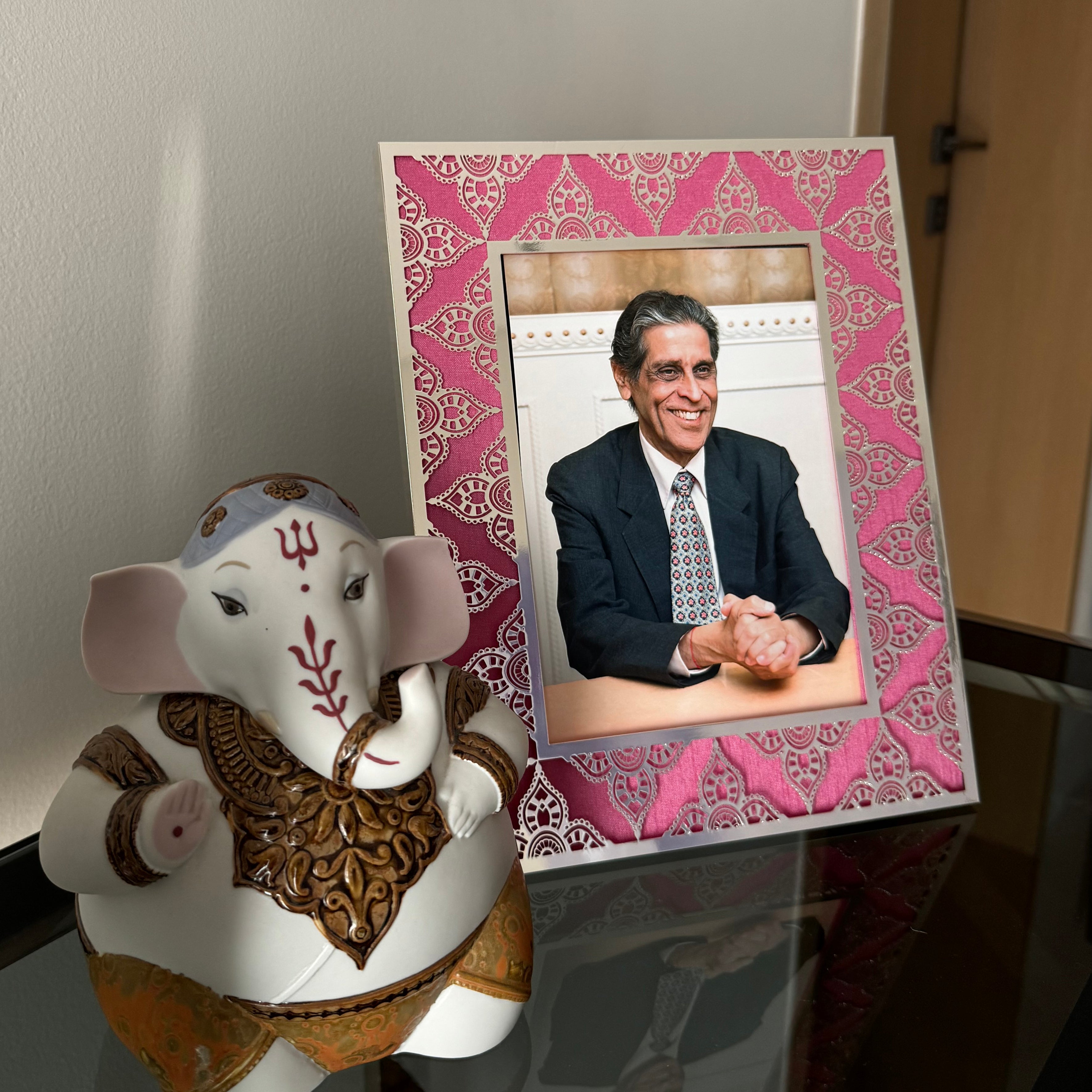 JAIPUR Silver Photo Frame (5R) - Aqua Pink