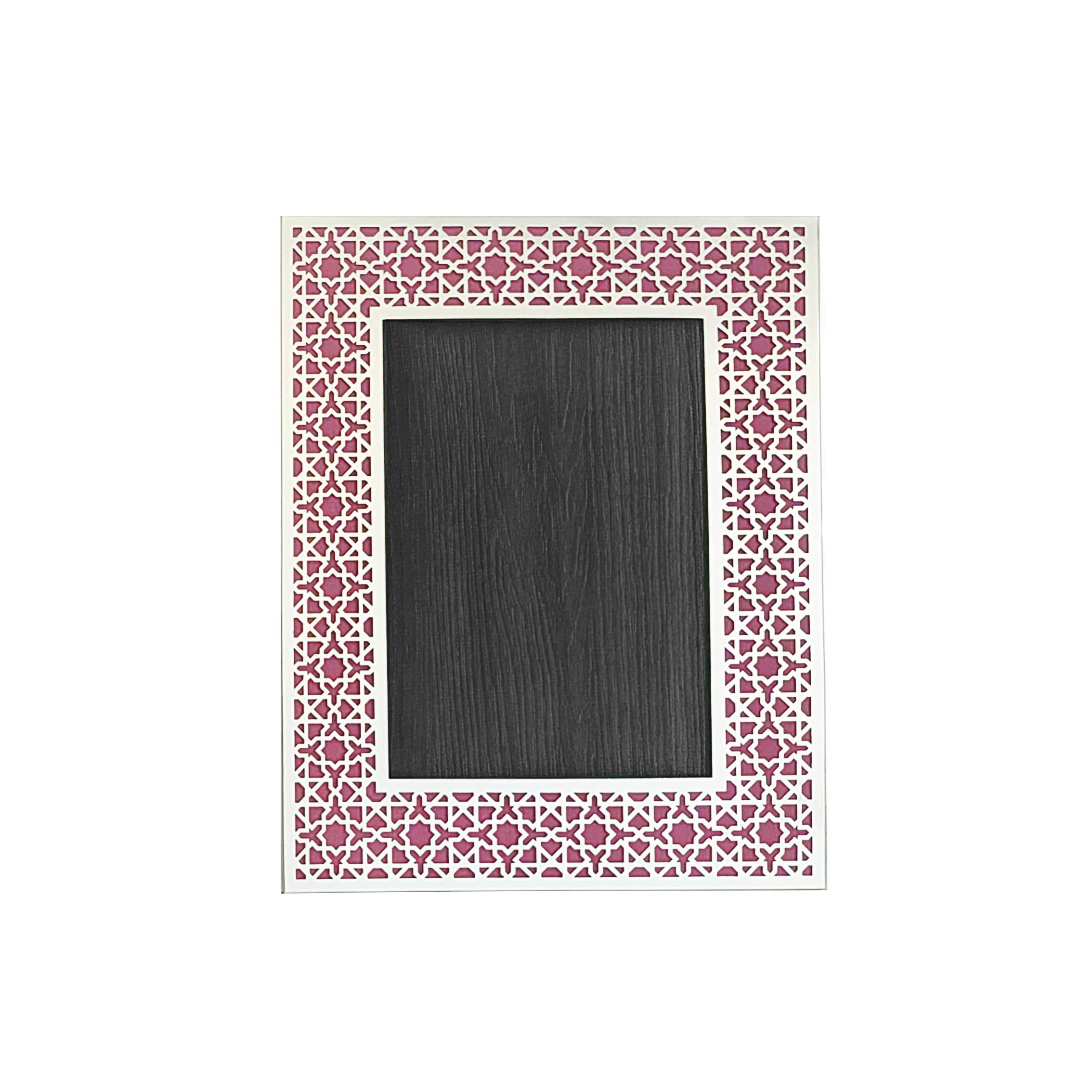 DUBAI Silver Photo Frame (5R) - Aqua Pink