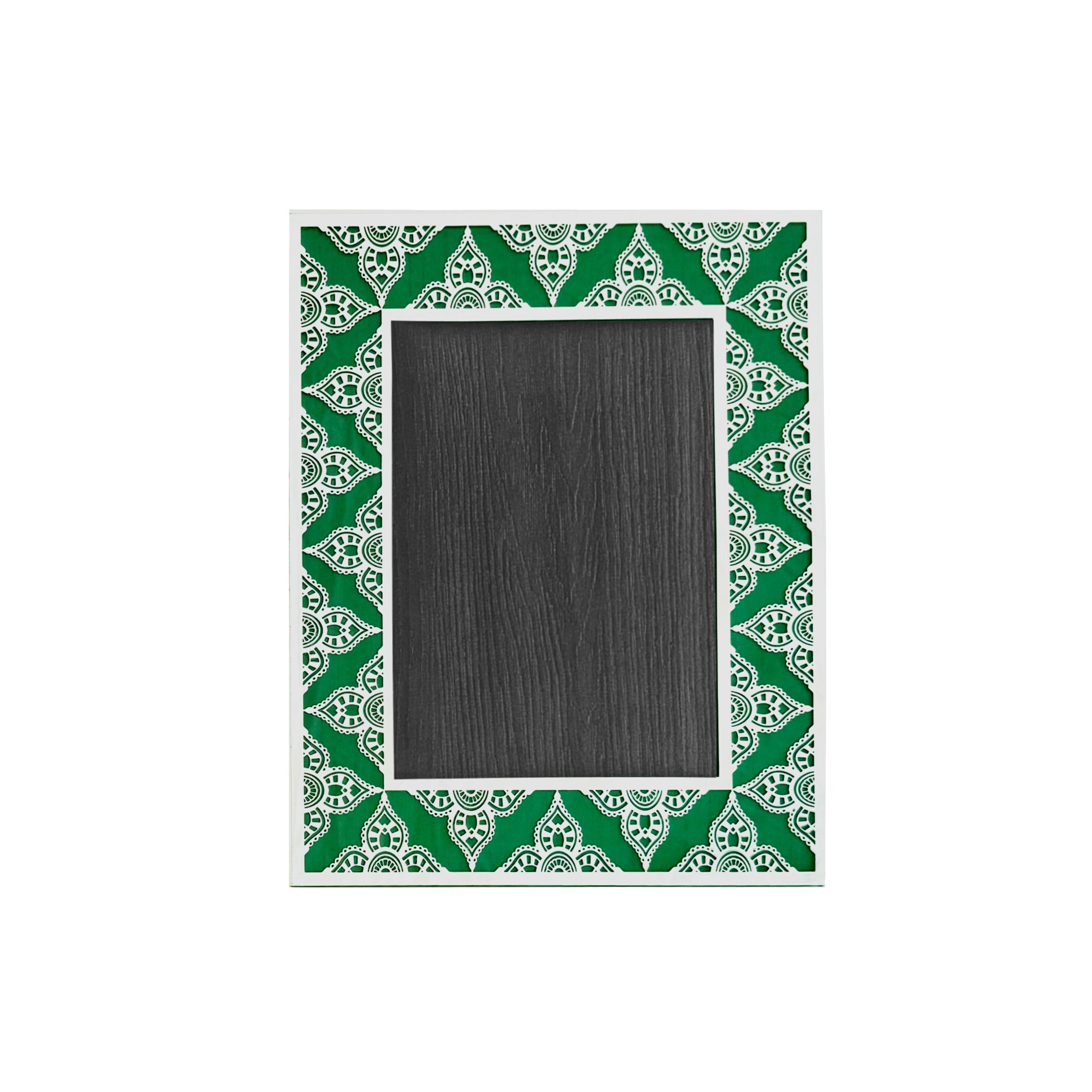 JAIPUR Silver Photo Frame (5R) - Emerald Green