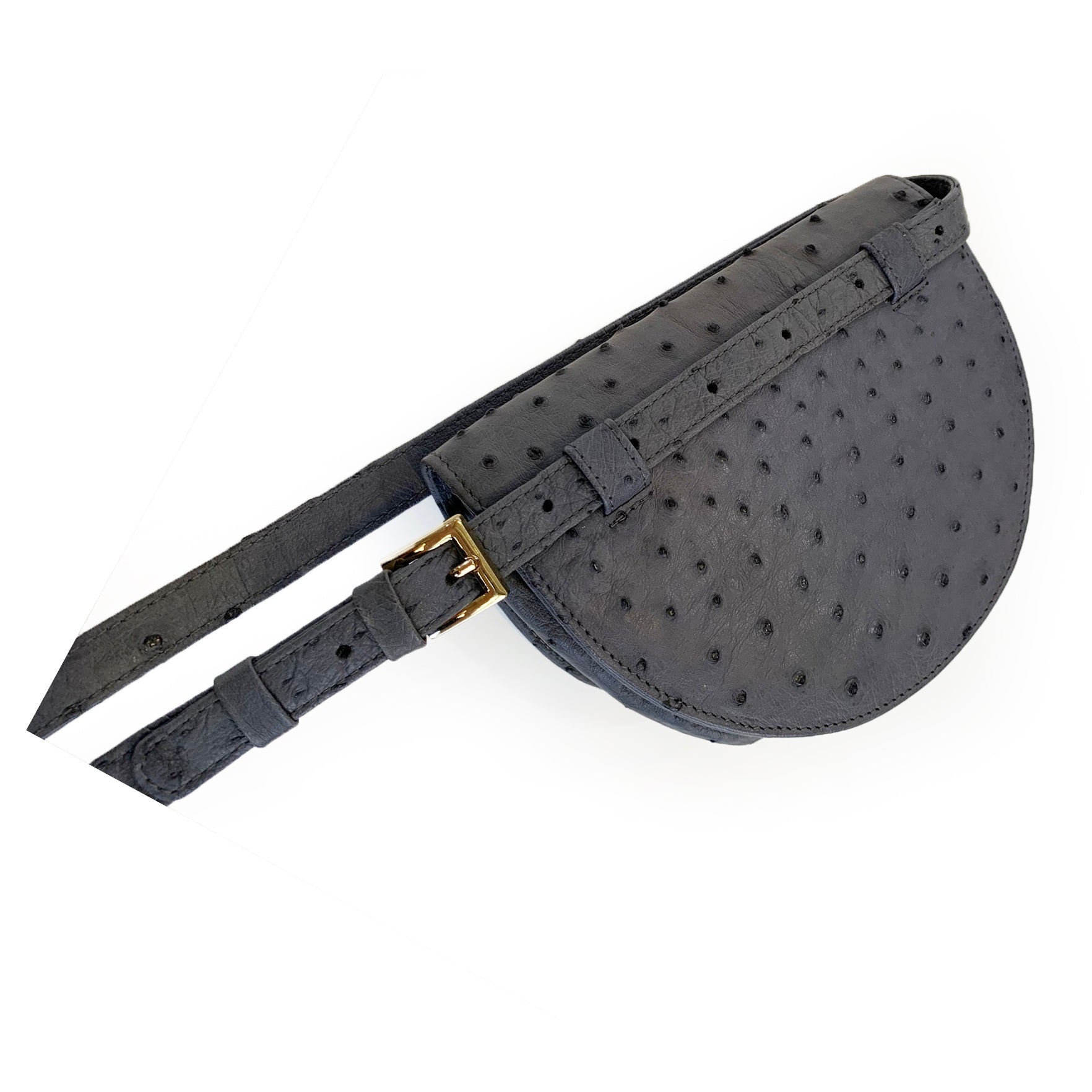 Hailey Laykh Belt Bag (Agate Grey Ostrich) Hong Kong Dubai