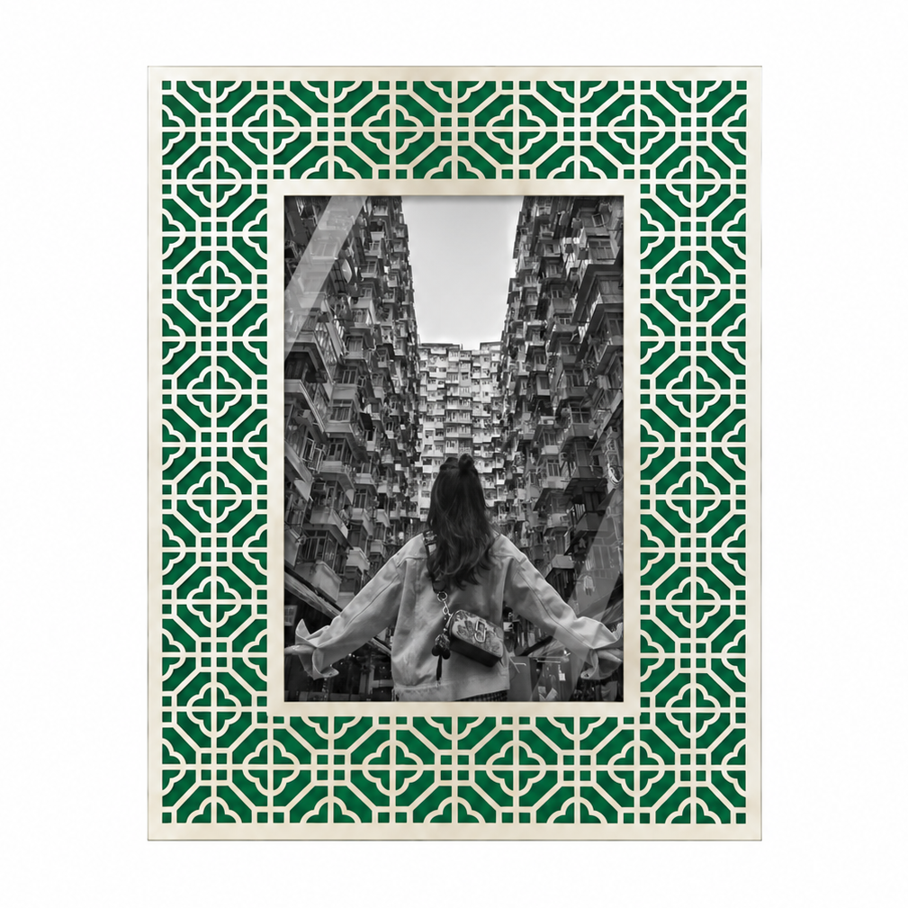 HONG KONG Silver Photo Frame (4R) - Emerald
