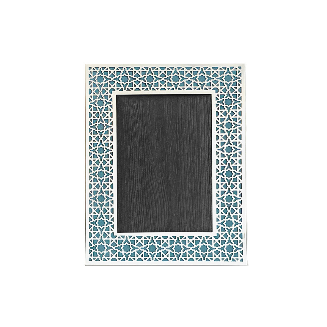 DUBAI Silver Photo Frame (5R) - Aqua Blue