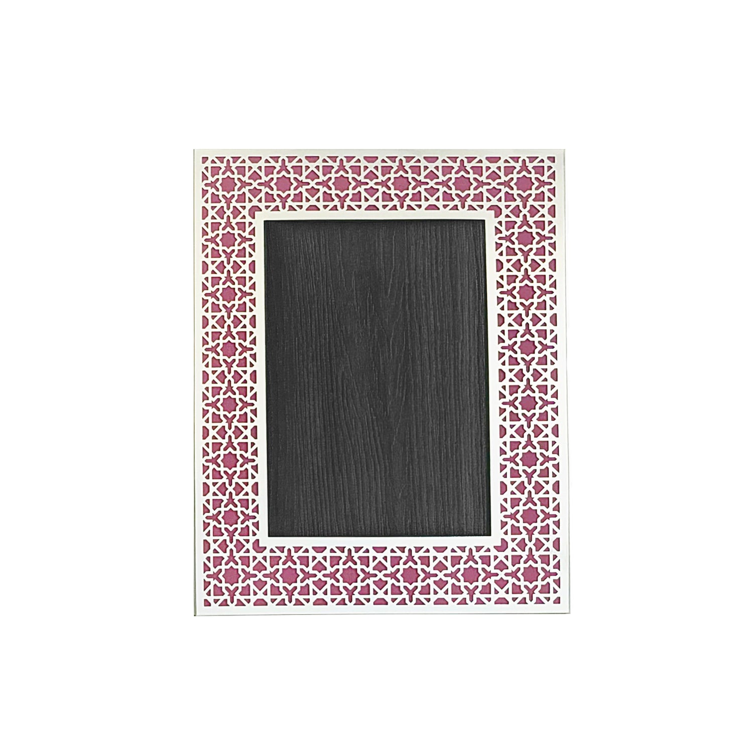 DUBAI Silver Photo Frame (5R) - Aqua Pink