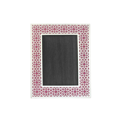 DUBAI Silver Photo Frame (5R) - Aqua Pink