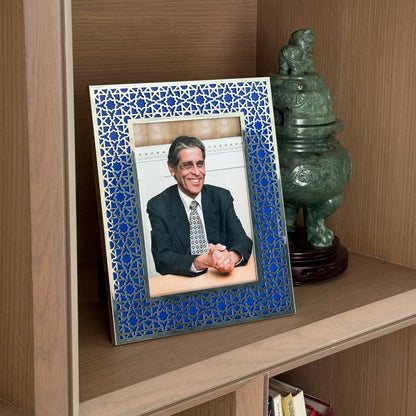 DUBAI Silver Photo Frame (5R) - Cobalt Blue