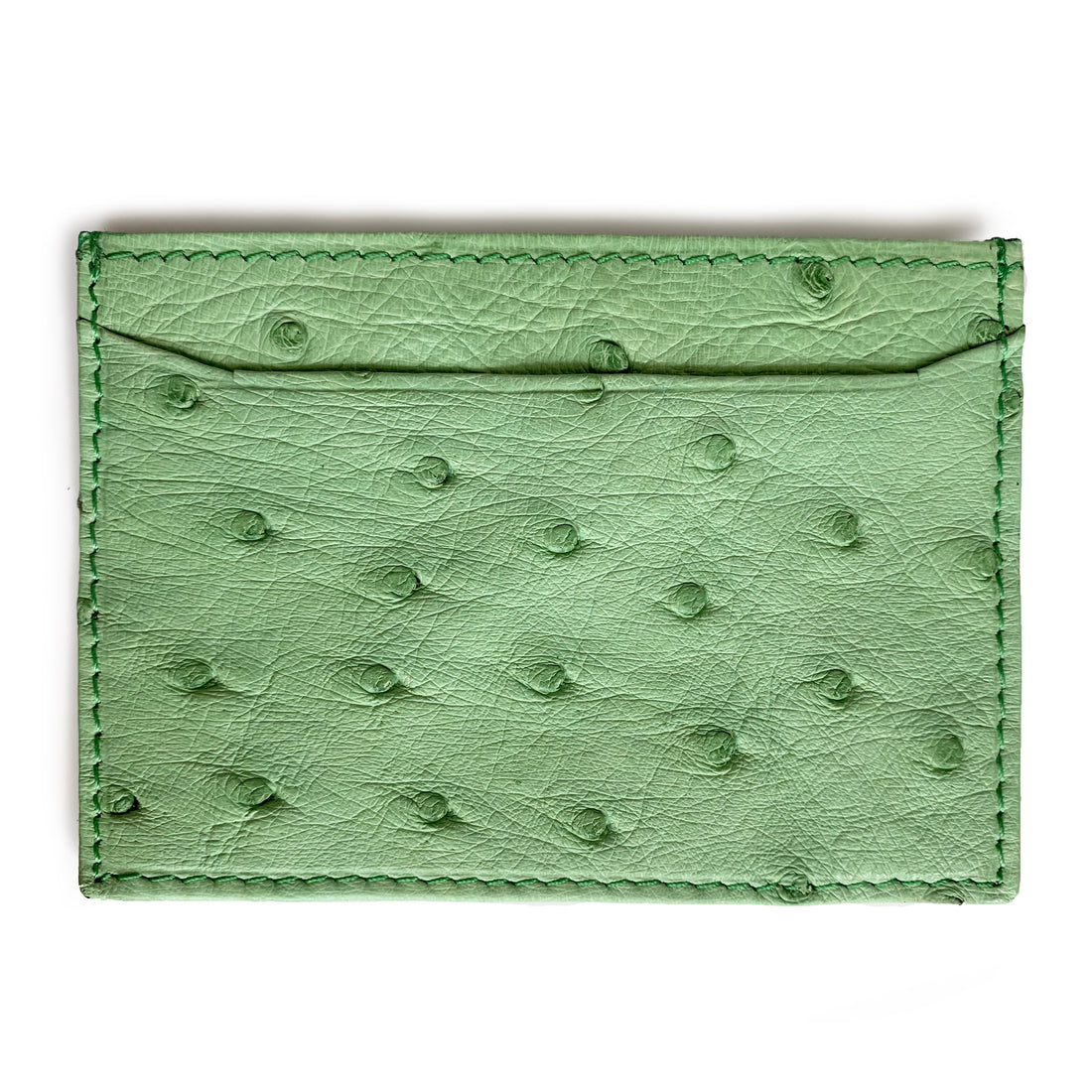LIME GREEN OSTRICH CARDHOLDER (Small) By LAYKH