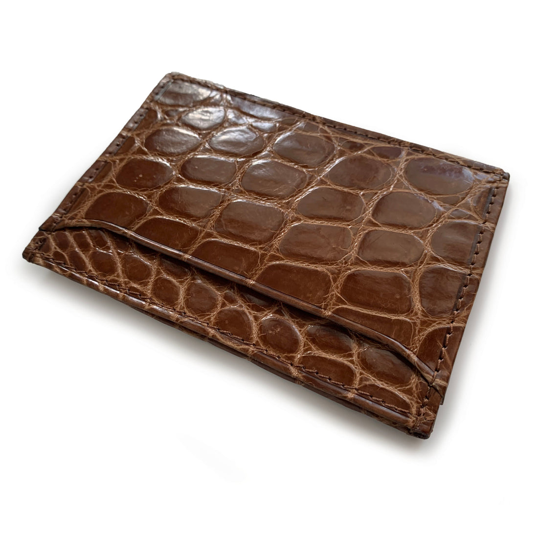 HONEY BROWN CROCODILE CARDHOLDER By LAYKH