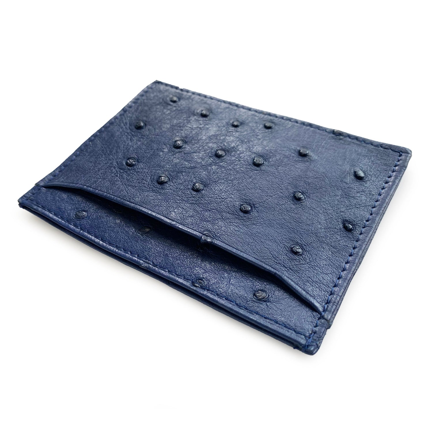 IRIS BLUE OSTRICH CARDHOLDER By LAYKH