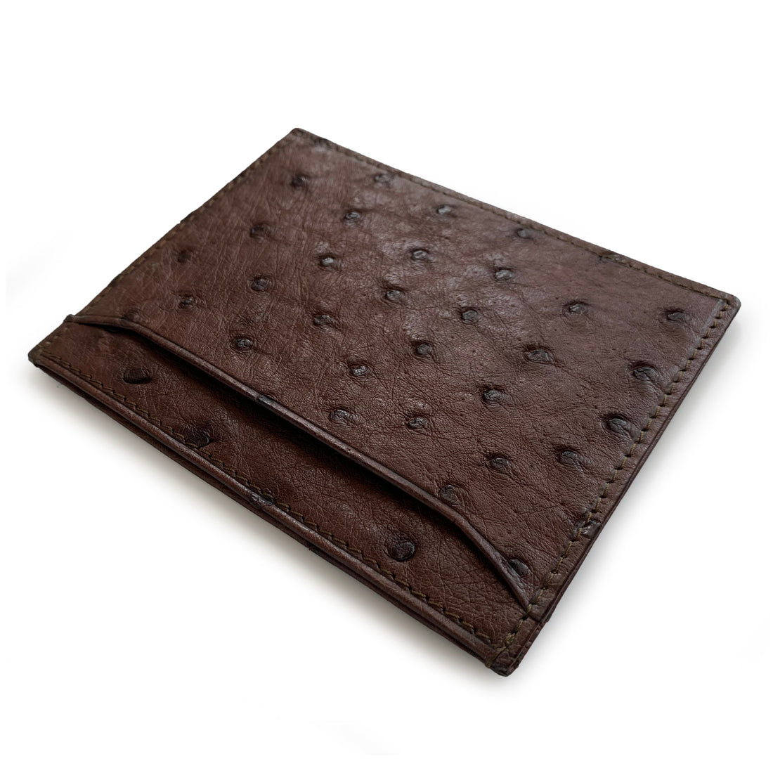 BROWN OSTRICH CARDHOLDER By LAYKH