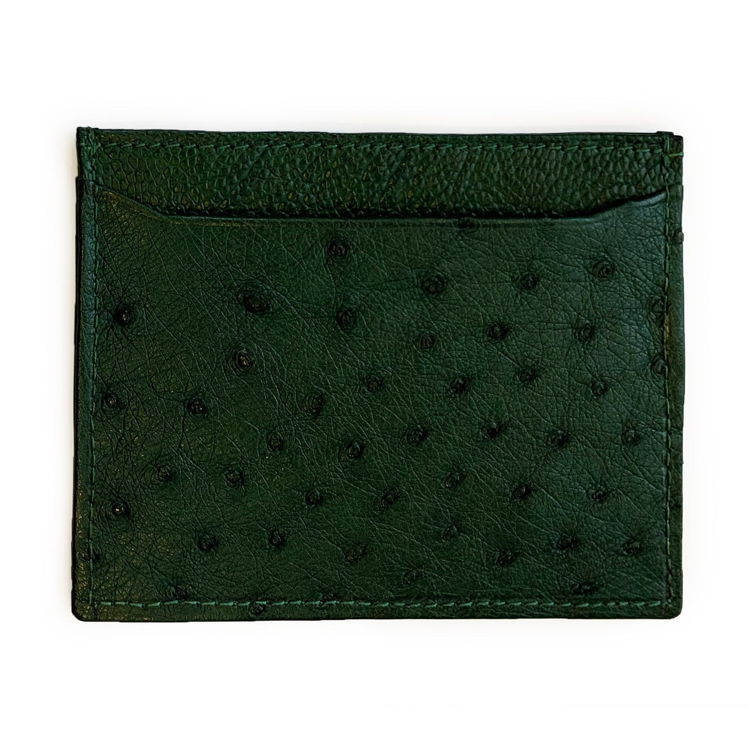 FOREST GREEN OSTRICH CARDHOLDER By LAYKH