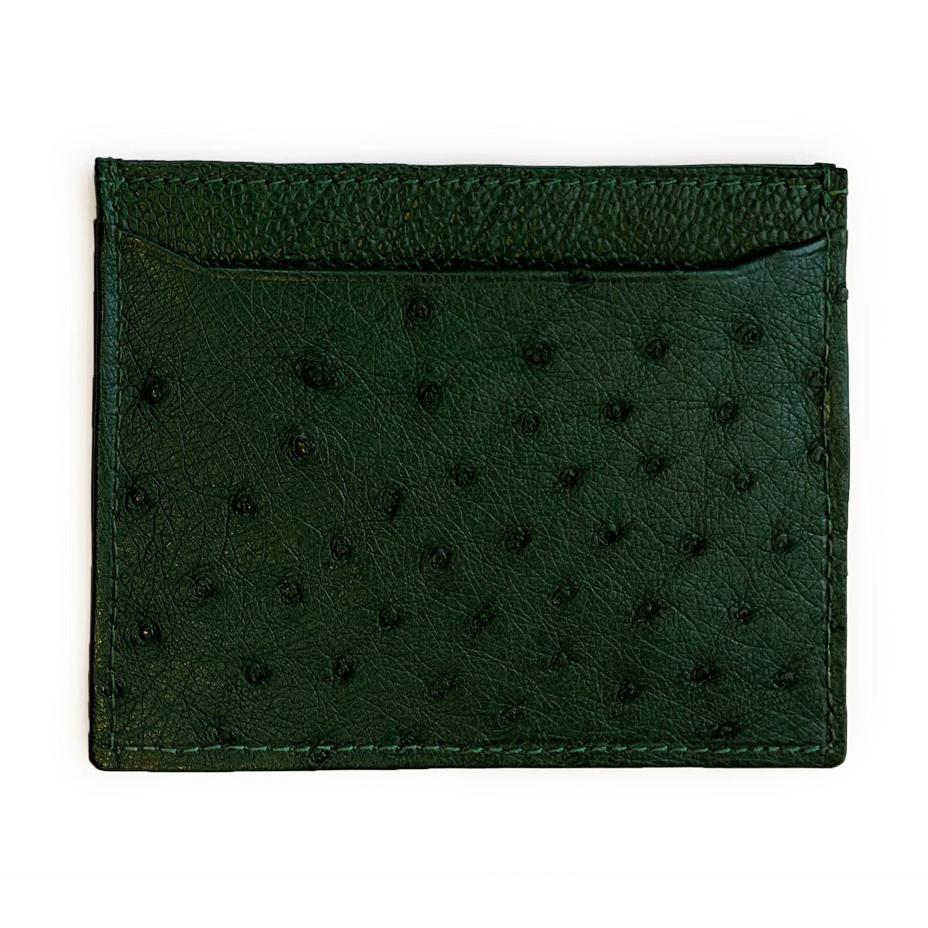 FOREST GREEN OSTRICH CARDHOLDER By LAYKH