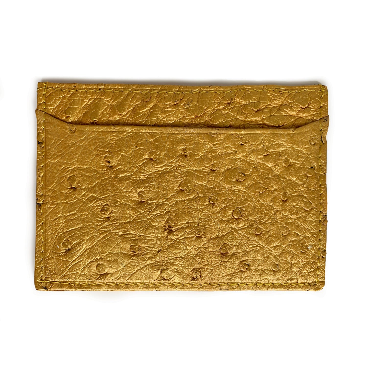 GOLD OSTRICH CARDHOLDER (Small) By LAYKH