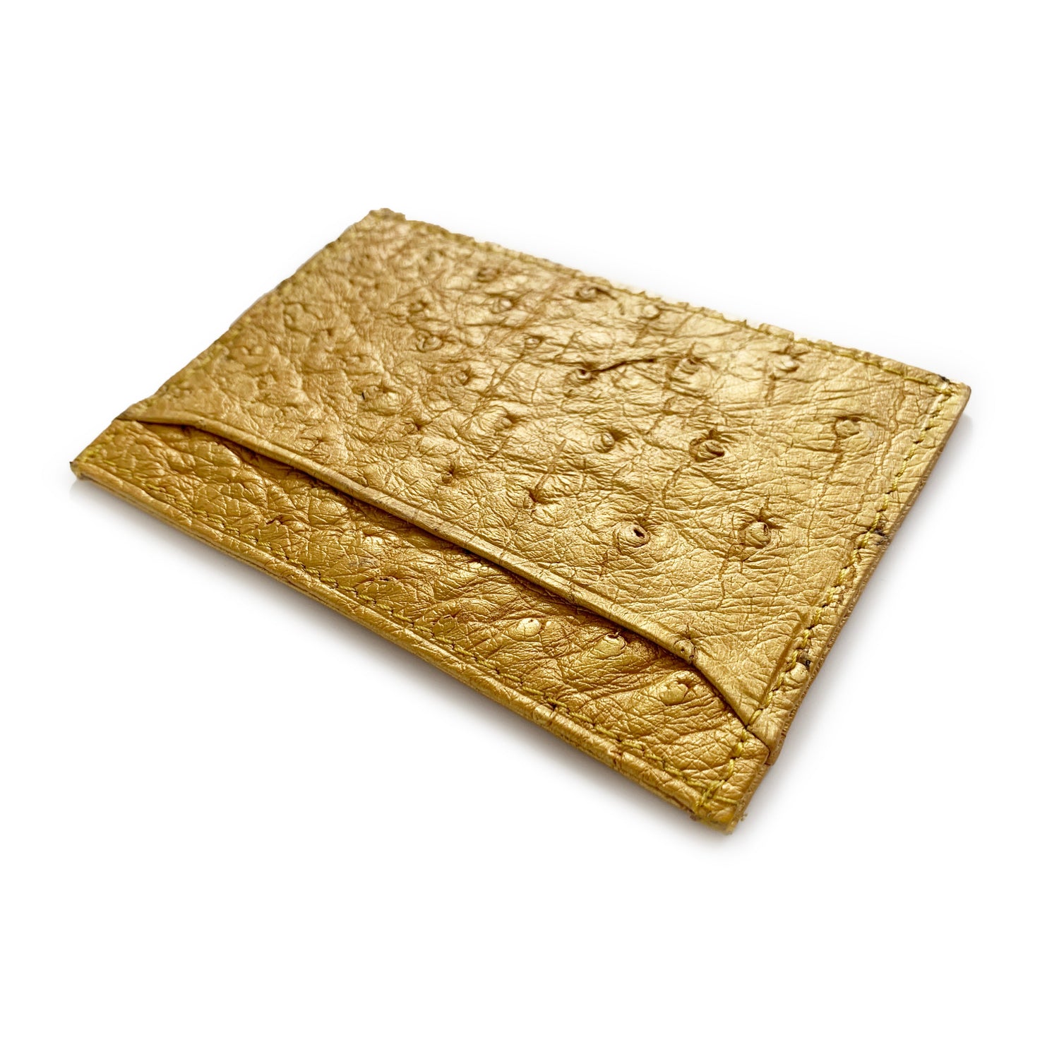 GOLD OSTRICH CARDHOLDER (Small) By LAYKH