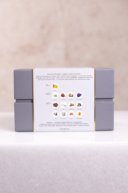 OUD MIRAGE Dubai Candle &amp; Travertine Holder