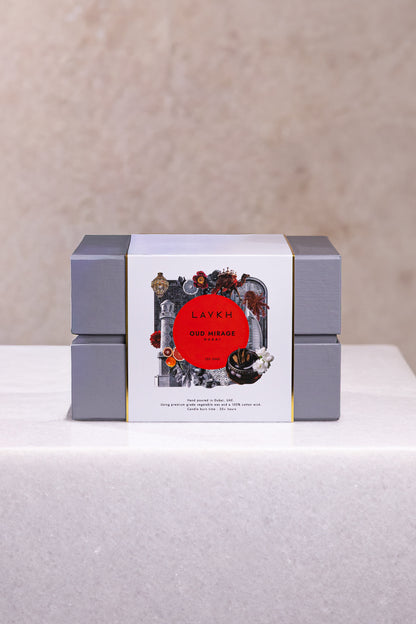 OUD MIRAGE Dubai Candle &amp; Travertine Holder