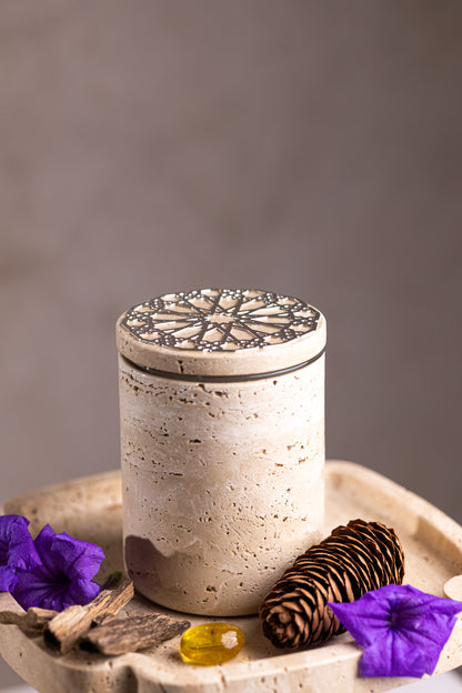 OUD MIRAGE Dubai Candle &amp; Travertine Holder