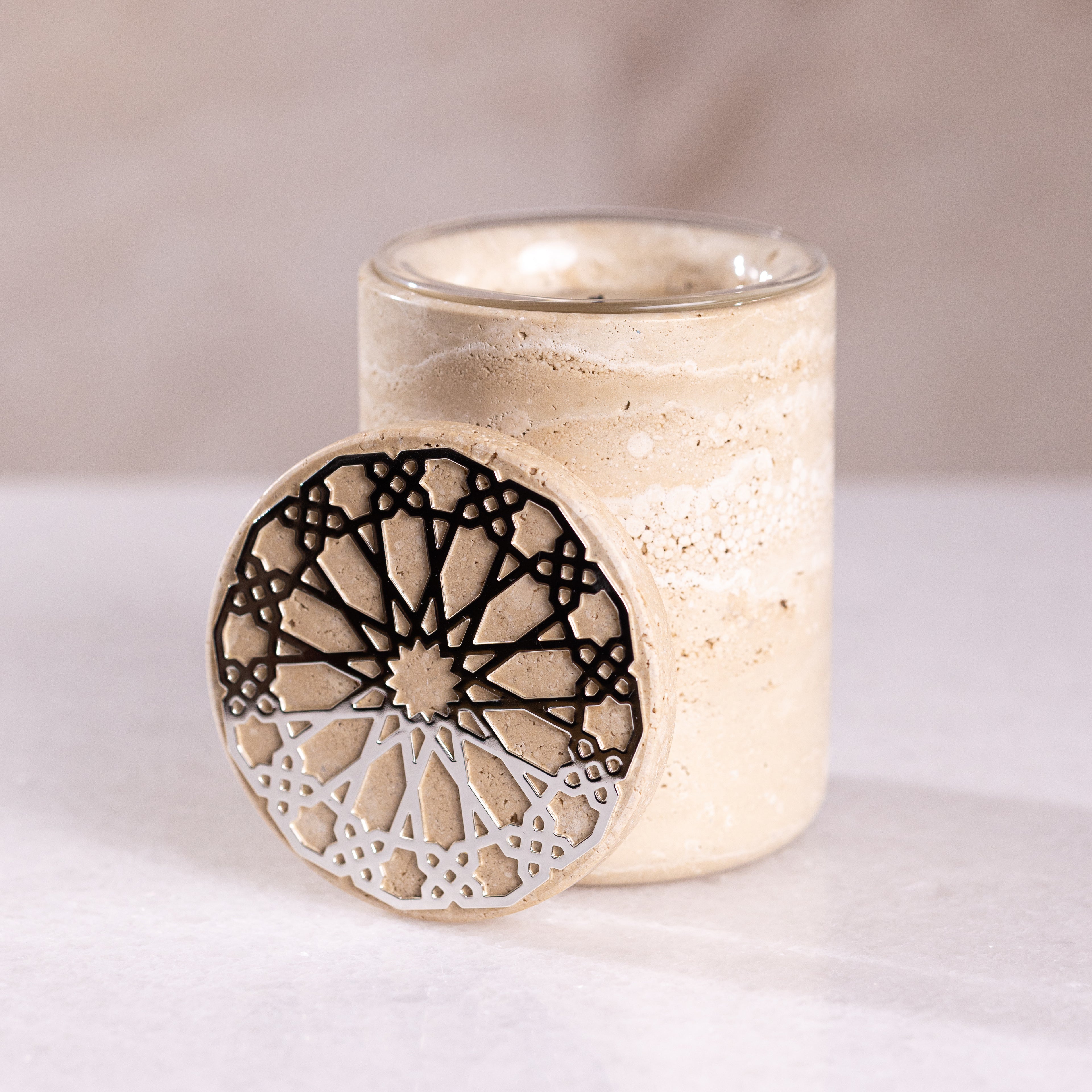 OUD MIRAGE Dubai Candle &amp; Travertine Holder