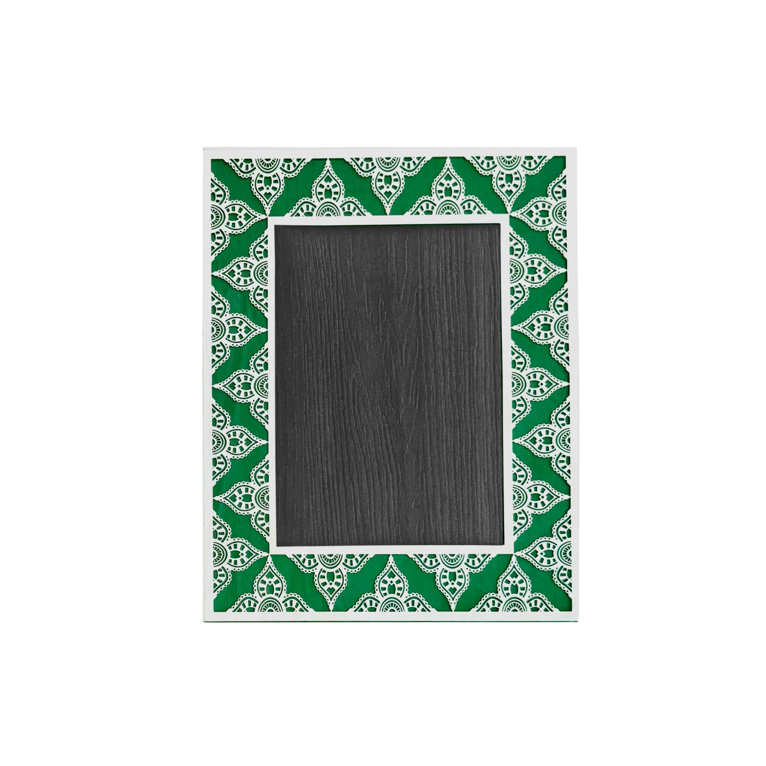 JAIPUR Silver Photo Frame (5R) - Emerald Green