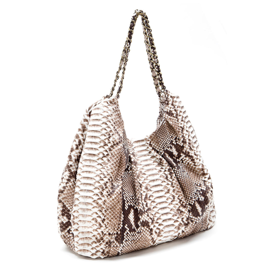 FAREESA Natural Python Shoulder Handbag by LAYKH