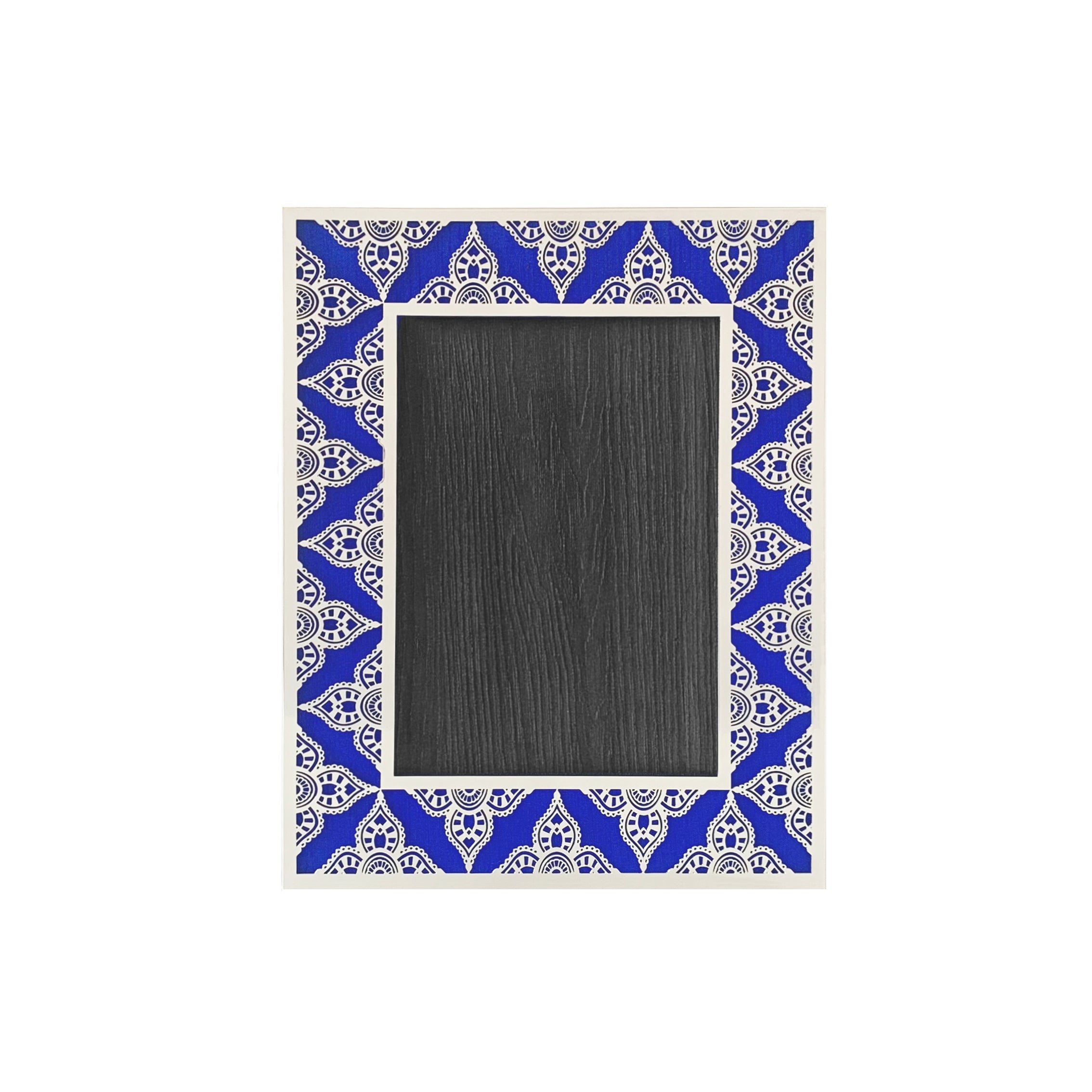 JAIPUR Silver Photo Frame (5R) - Cobalt Blue