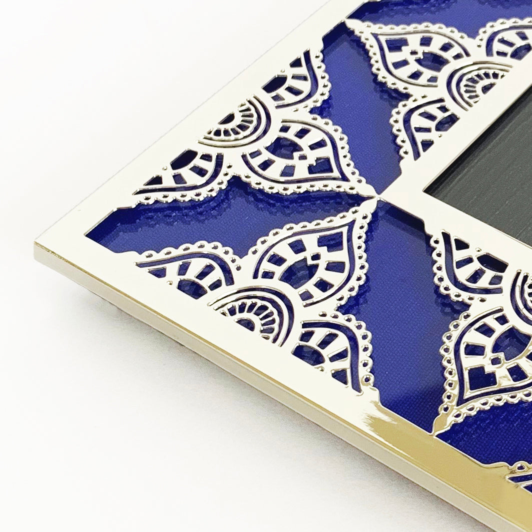 JAIPUR Silver Photo Frame (5R) - Cobalt Blue