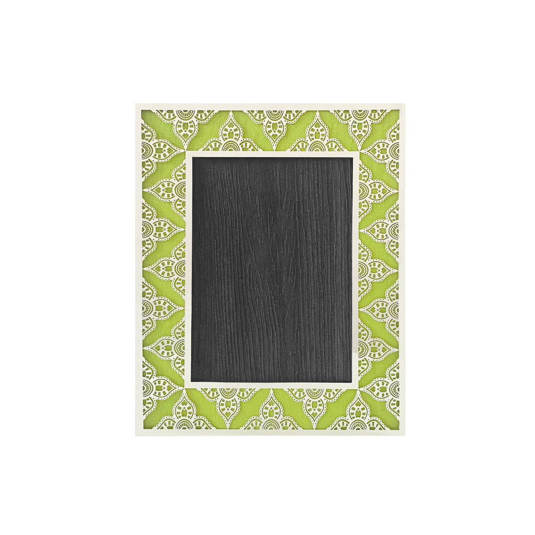 JAIPUR Silver Photo Frame (5R) - Lime Green
