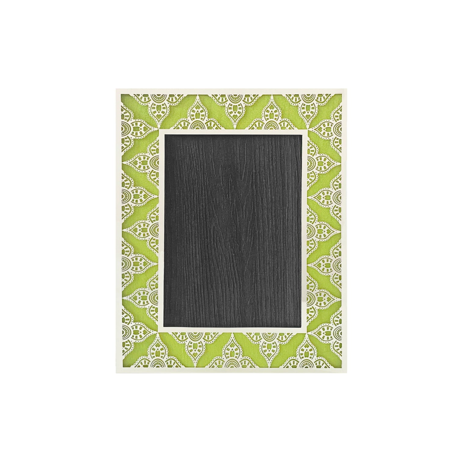 JAIPUR Silver Photo Frame (5R) - Lime Green