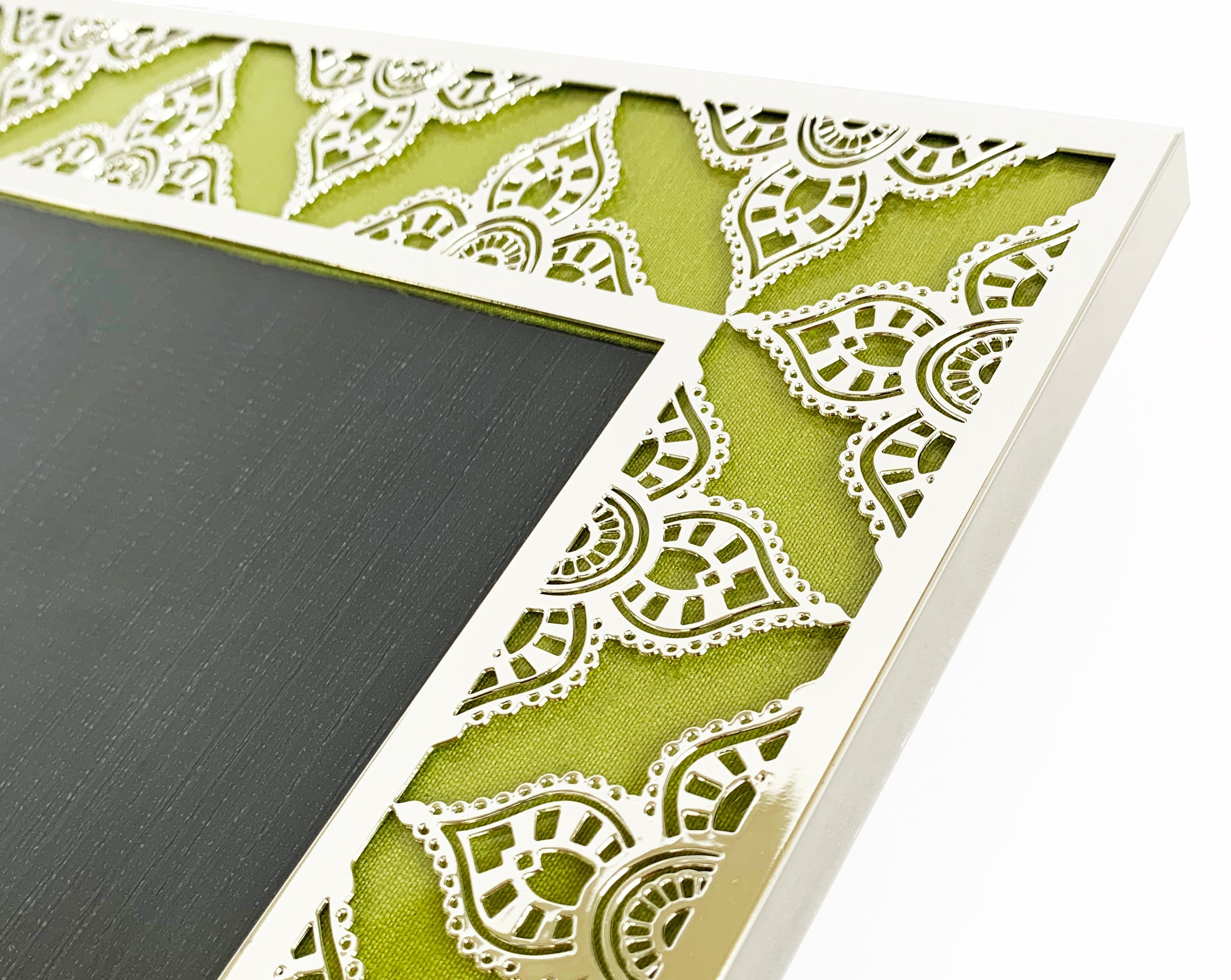 JAIPUR Silver Photo Frame (5R) - Lime Green