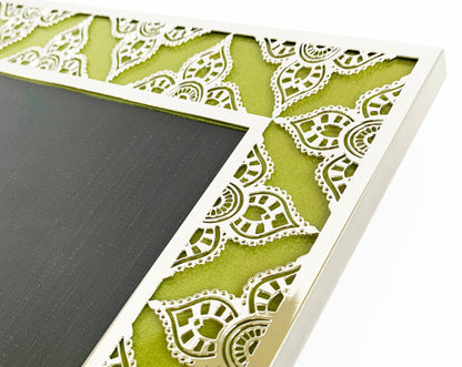JAIPUR Silver Photo Frame (5R) - Lime Green