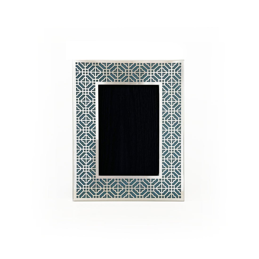 HONG KONG Silver Photo Frame (4R) - Aqua Blue