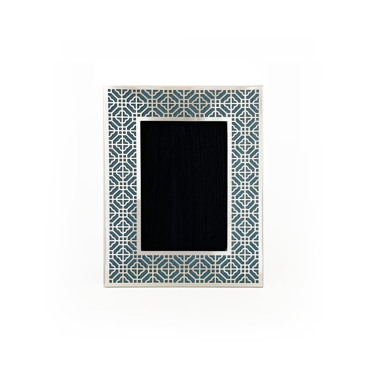 HONG KONG Silver Photo Frame (4R) - Aqua Blue