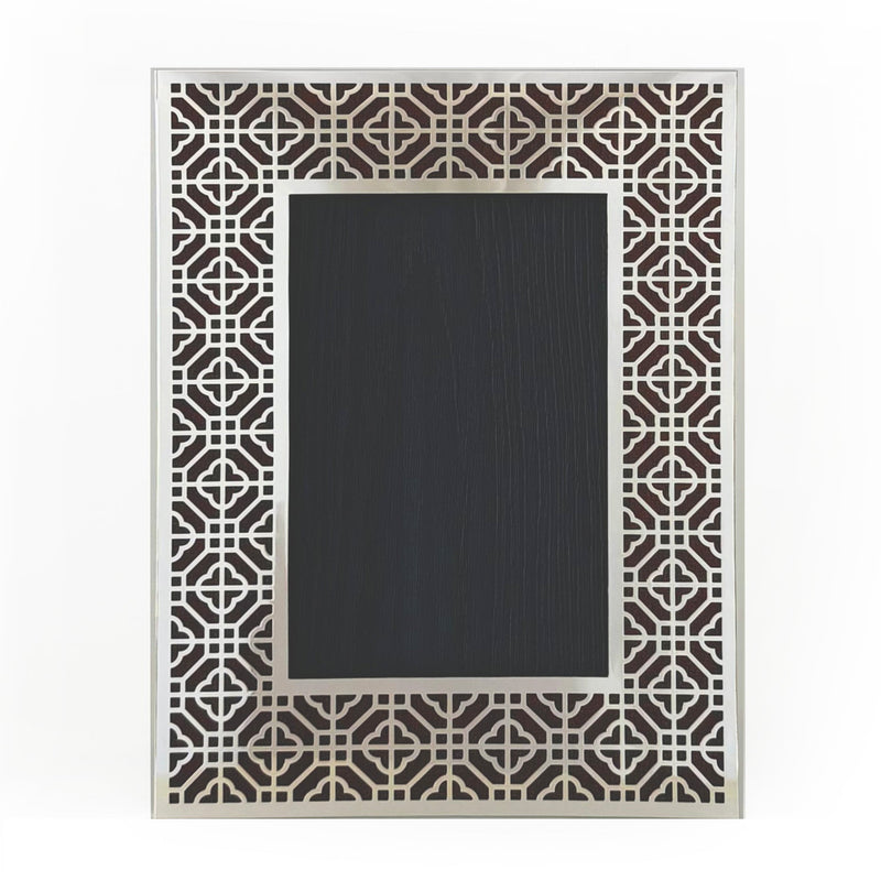 HONG KONG Silver Photo Frame (4R) - Crimson Brown