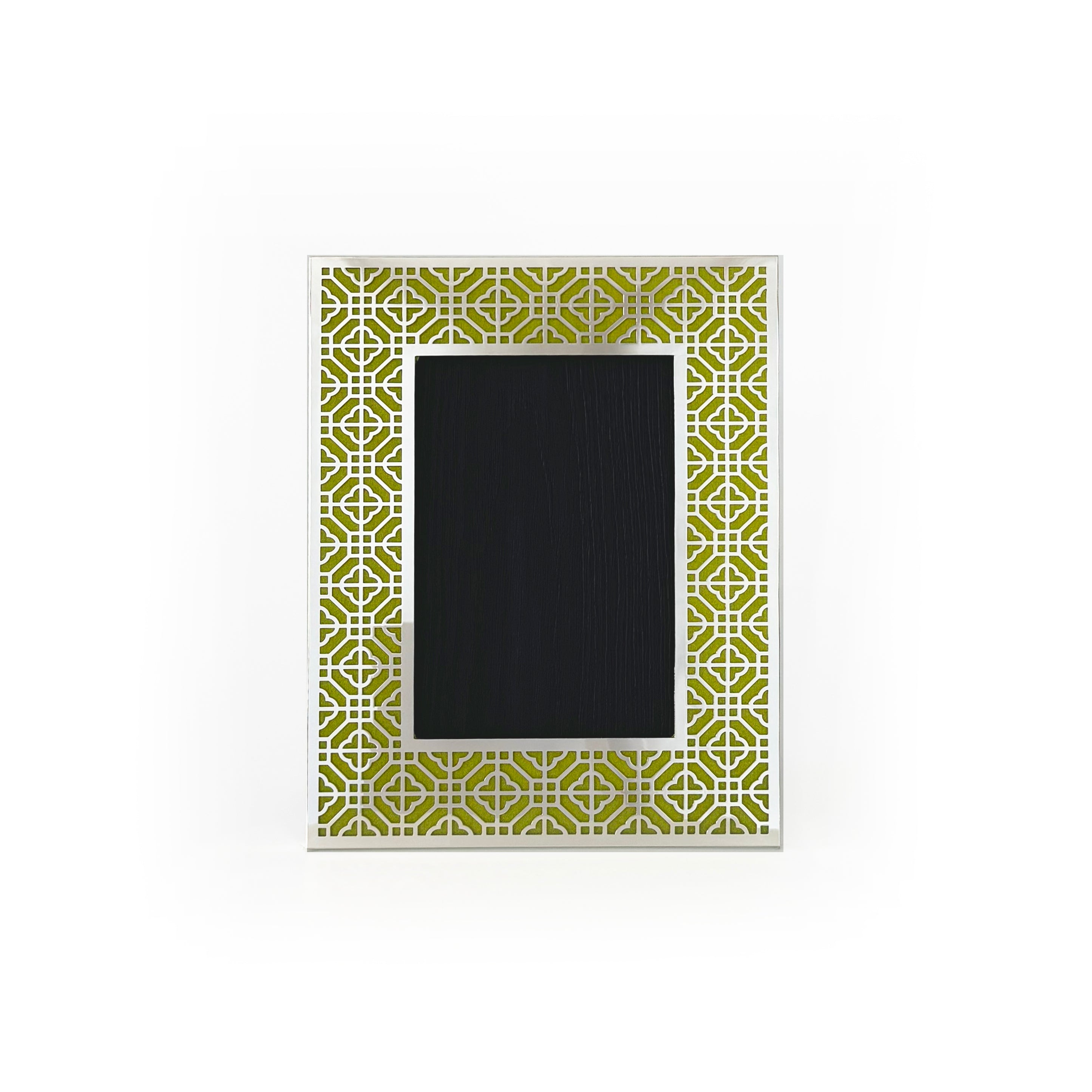 HONG KONG Silver Photo Frame (4R) - Lime Green