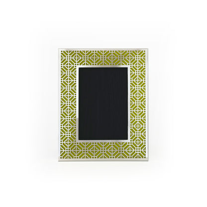 HONG KONG Silver Photo Frame (4R) - Lime Green