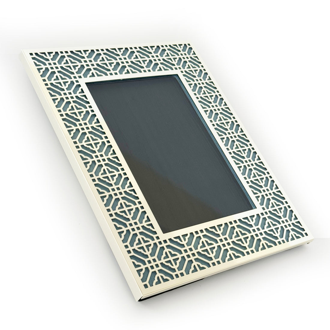 HONG KONG Silver Photo Frame (4R) - Aqua Blue