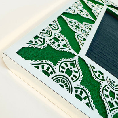 JAIPUR Silver Photo Frame (5R) - Emerald Green