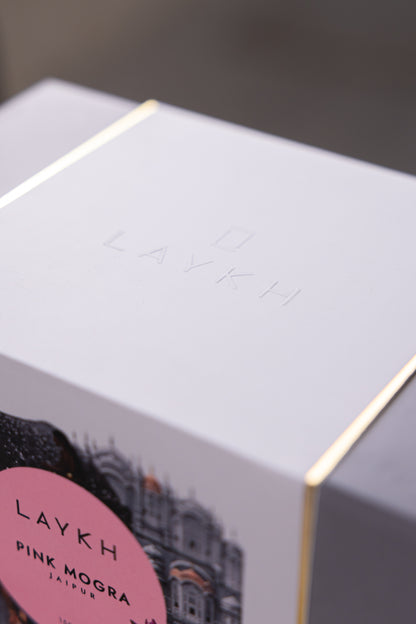 PINK MOGRA Jaipur Candle &amp; Travertine Holder