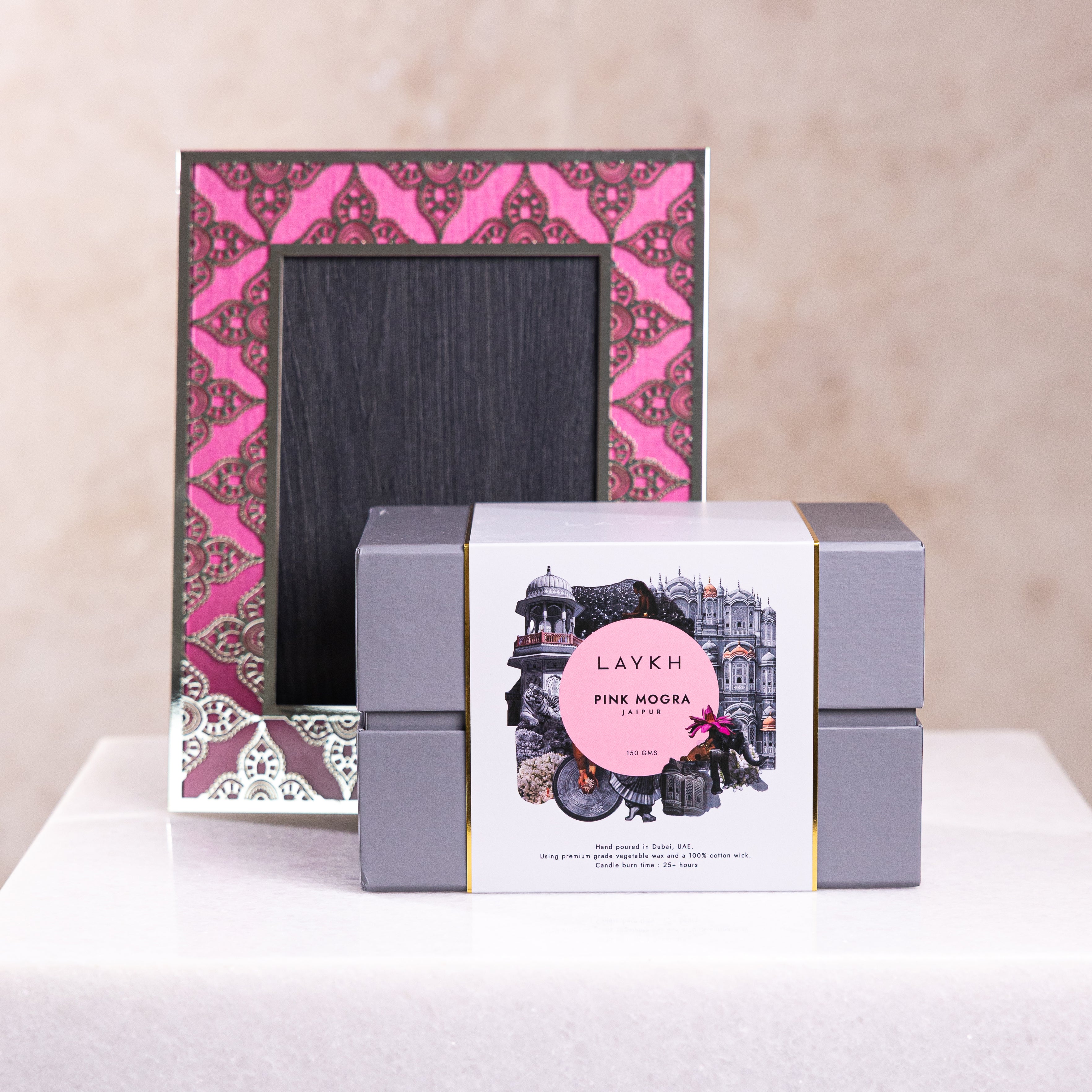 JAIPUR Photo Frame &amp; Candle Gift Set