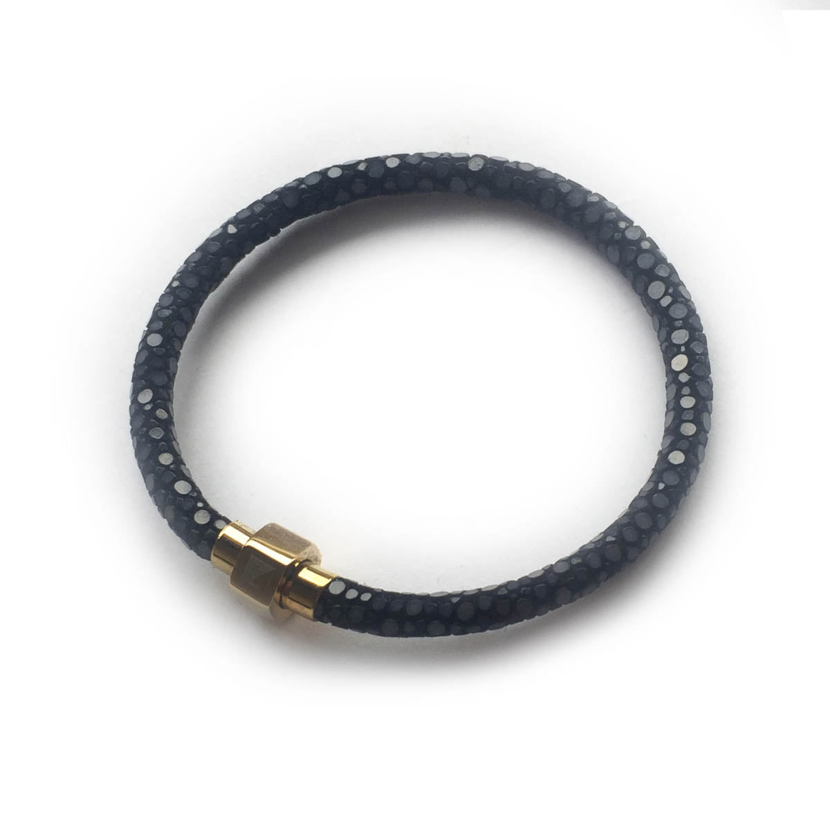 BLACK STINGRAY LEATHER BRACELET For Her by LAYKH