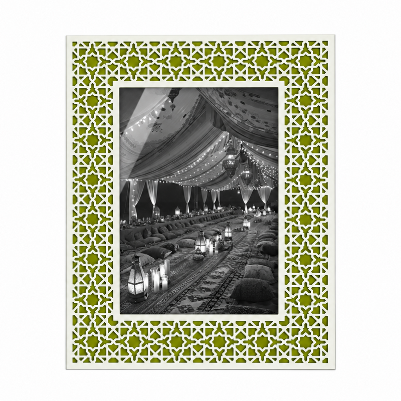 DUBAI Silver Photo Frame (5R) - Lime Green