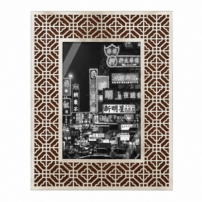 HONG KONG Silver Photo Frame (4R) - Crimson Brown