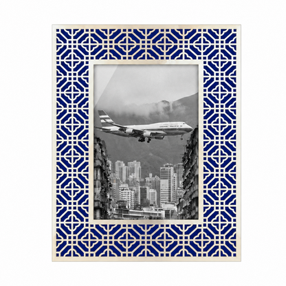 HONG KONG Silver Photo Frame (4R) - Cobalt Blue