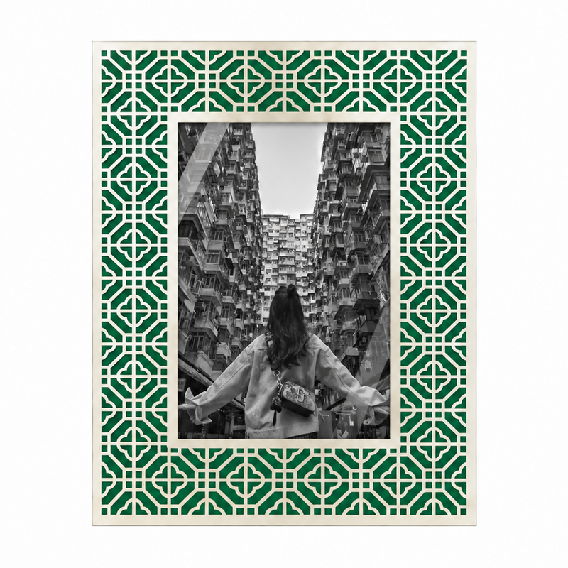 HONG KONG Silver Photo Frame (4R) - Emerald