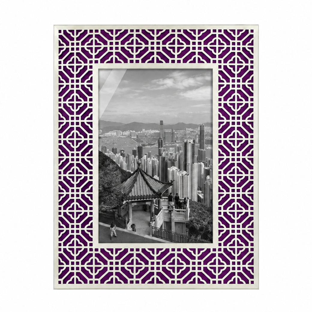 HONG KONG Silver Photo Frame (4R) - Royal Purple