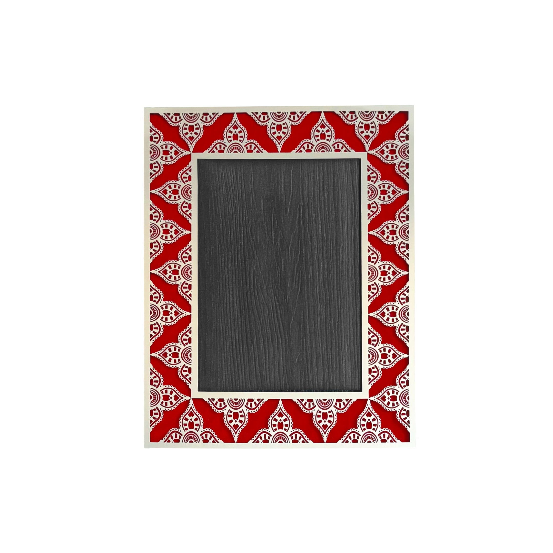 JAIPUR Silver Photo Frame (5R) - Red