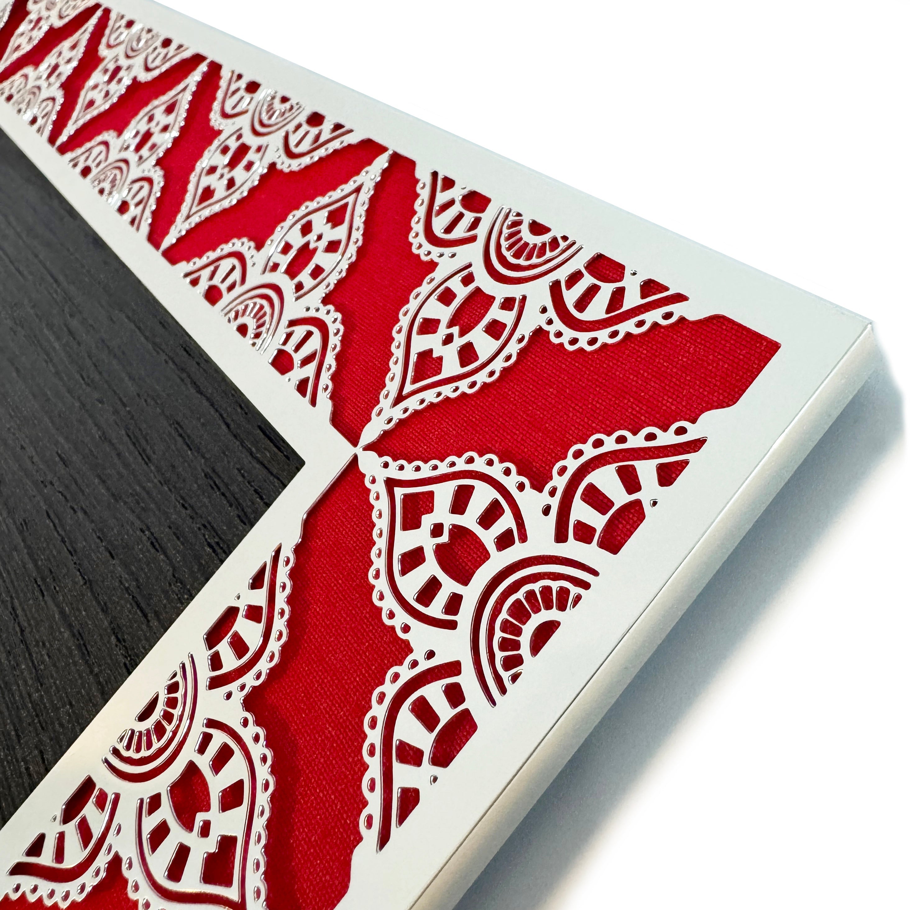 JAIPUR Silver Photo Frame (5R) - Red