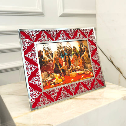 JAIPUR Silver Photo Frame (5R) - Red