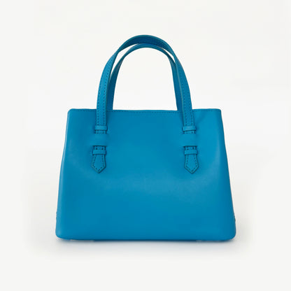 VEDA Bleu Royal Epsom Leather Tote Crossbody Bag
